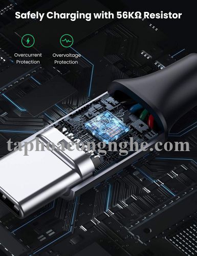 Ugreen 60408 3M màu xám đen cáp USB type C to A bọc nhôm chống nhiễu US288 30060408